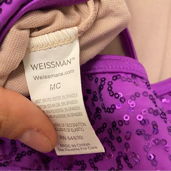 WEISSMAN Dance Costume ballet jazz purple Man Like That 10833 Child MC 10/12 - Picture 9 of 11